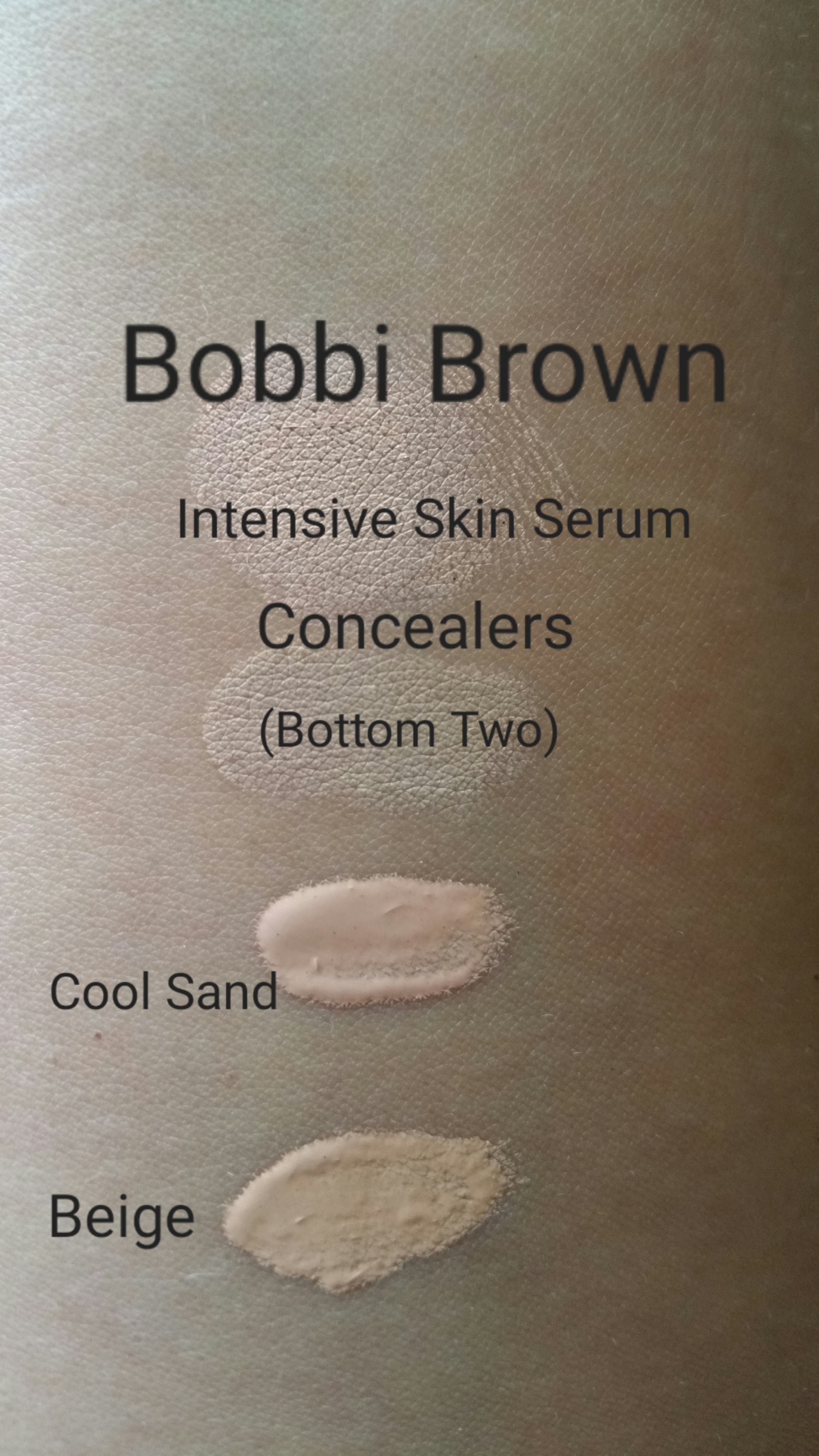 Bobbi Brown Creamy Concealer, Intensive Skin Serum and Stick Foundation: Swatches, and Contrast cosmetichaulic.com
