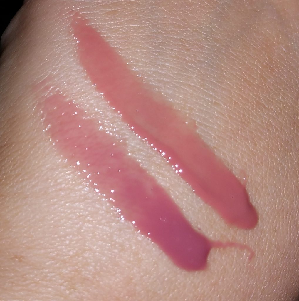 Bobbi Brown Tube Tints in Telluride and Naked - left to right - swatches on hand