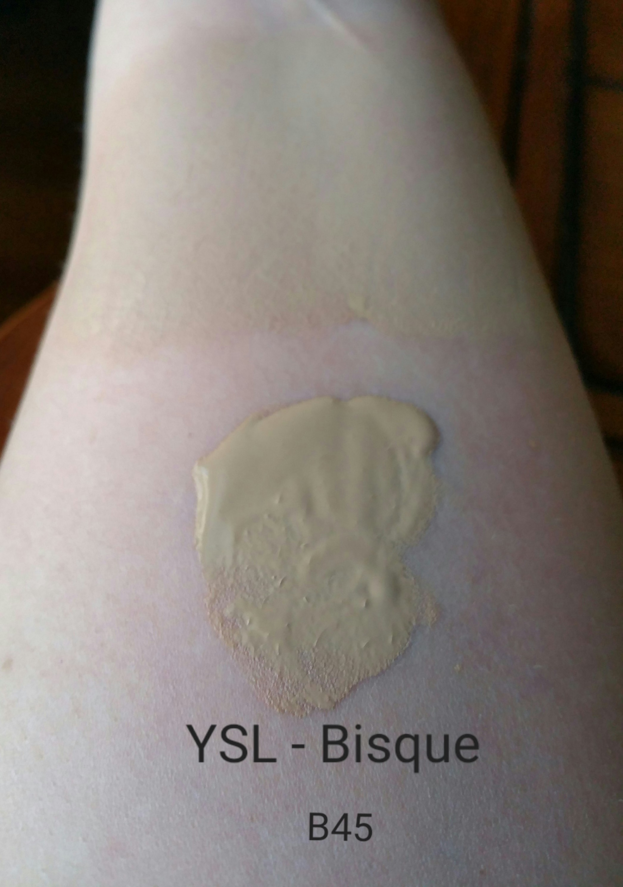YSL Touche Eclat Le Teint Radiance Awakening Foundation: Bisque swatched on arm