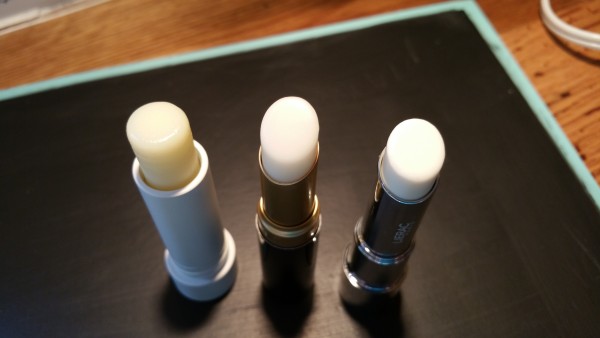 Left to right: Fresh f21c Sugar Lip Treatment, Kevyn Aucoin The Sensual Lip Balm, and Lierac Hydro-Chrono Plus Lip Balm