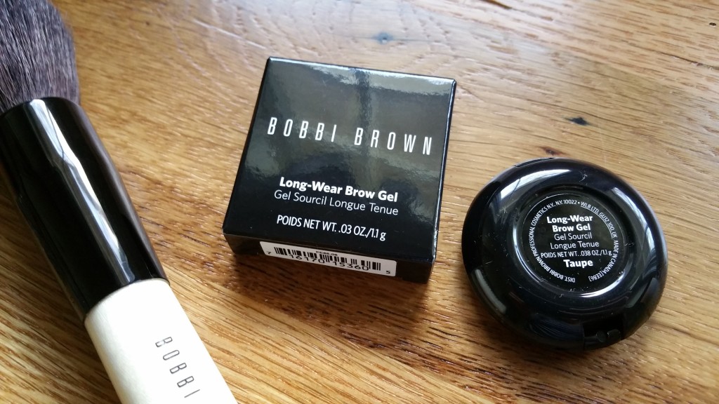 Bobbi Brown Long-Wear Brow Gel in Taupe and Bronzer Brush in the corner