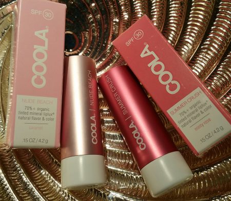 Coola Mineral Liplux SPF 30 in Nude Beach and Summer Crush