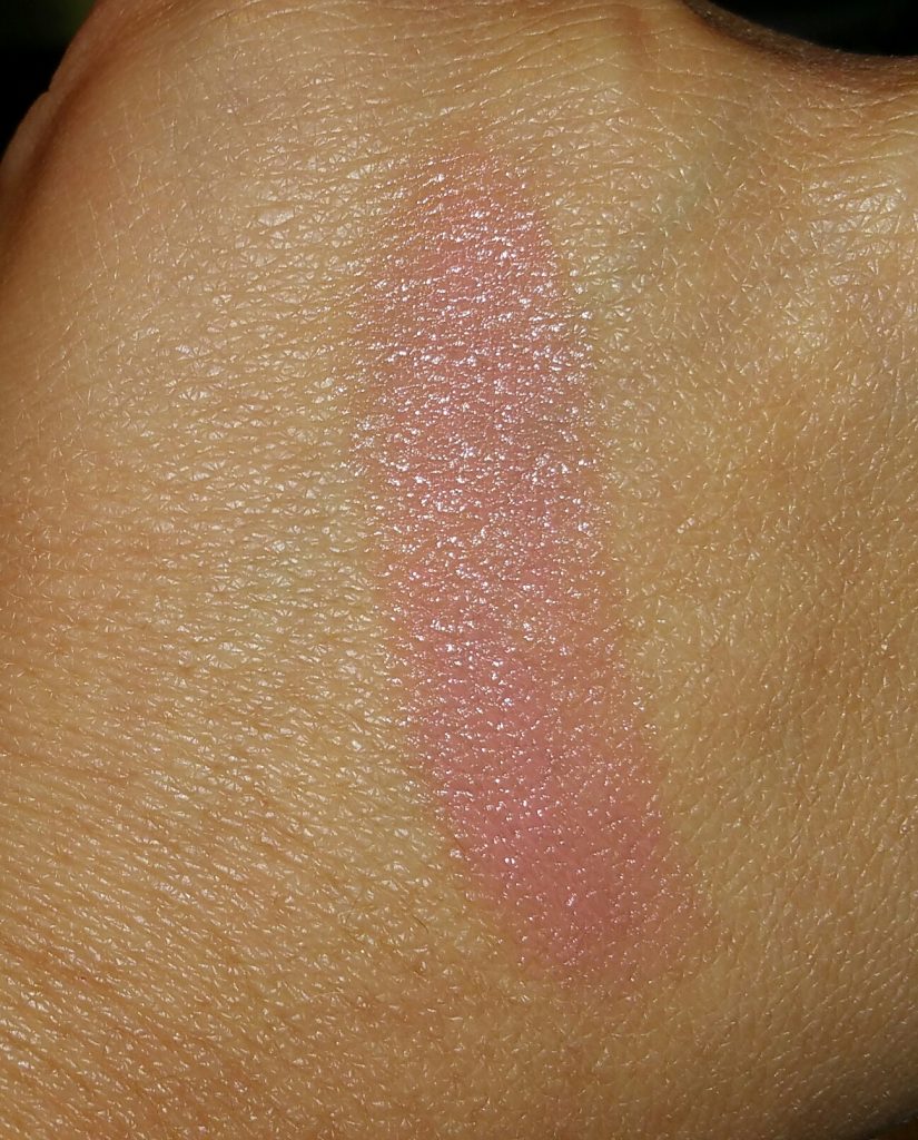 Coola Mineral Liplux SPF 30 in Nude Beach, swatched with flash