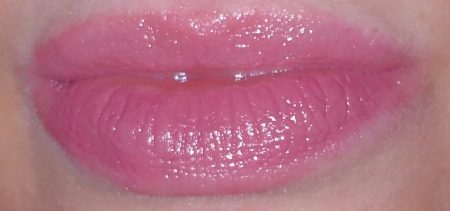 Wearing Colorescience Sunforgettable Lip Shine in Clear, layered over Bobbi Brown Creamy Lip Color in Blue Raspberry