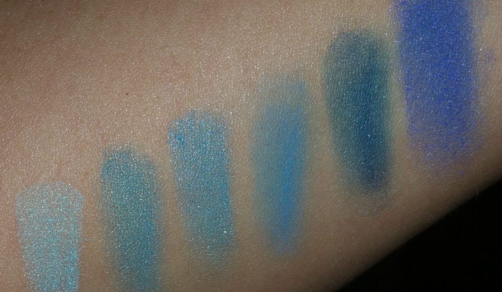 Pixi by Petra Mesmerizing Mineral Palette Eye Shadow in Aquamarine Dream - swatched on arm
