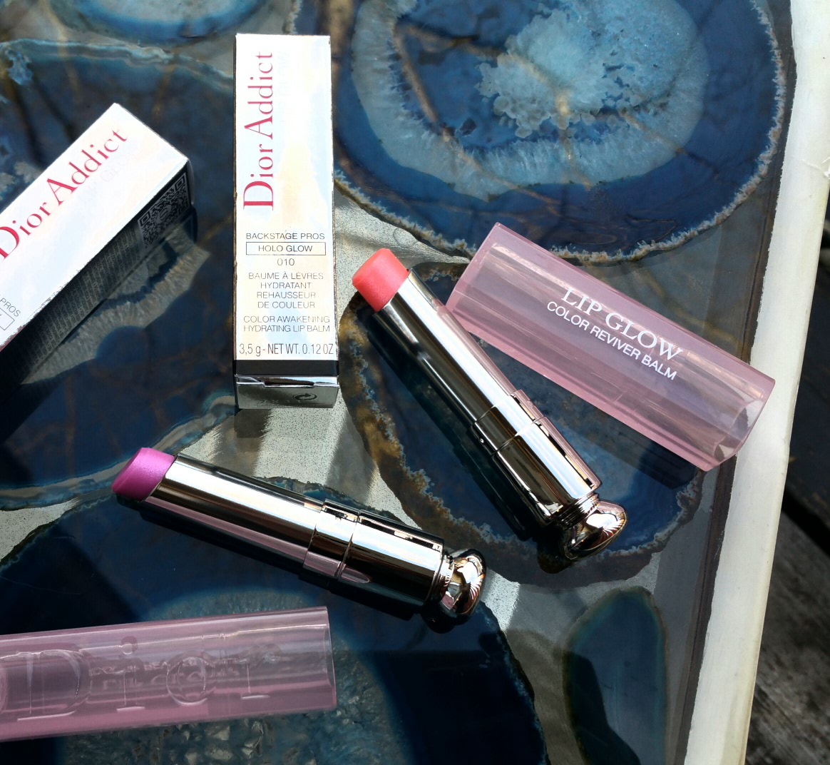 Dior Color Awakening Hydrating Lip balms 009 and 010 (Purple and Pink Holo)